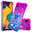 Custodia Silicone Cover Morbida Bling-Bling con Anello Supporto S02 per Samsung Galaxy A30 Viola