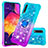 Custodia Silicone Cover Morbida Bling-Bling con Anello Supporto S02 per Samsung Galaxy A30S Cielo Blu
