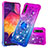 Custodia Silicone Cover Morbida Bling-Bling con Anello Supporto S02 per Samsung Galaxy A30S Viola