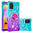 Custodia Silicone Cover Morbida Bling-Bling con Anello Supporto S02 per Samsung Galaxy A31 Cielo Blu