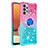 Custodia Silicone Cover Morbida Bling-Bling con Anello Supporto S02 per Samsung Galaxy A32 4G