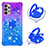 Custodia Silicone Cover Morbida Bling-Bling con Anello Supporto S02 per Samsung Galaxy A32 4G