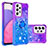 Custodia Silicone Cover Morbida Bling-Bling con Anello Supporto S02 per Samsung Galaxy A33 5G Viola