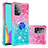 Custodia Silicone Cover Morbida Bling-Bling con Anello Supporto S02 per Samsung Galaxy A52 4G Rosa