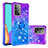 Custodia Silicone Cover Morbida Bling-Bling con Anello Supporto S02 per Samsung Galaxy A52 5G Viola