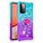 Custodia Silicone Cover Morbida Bling-Bling con Anello Supporto S02 per Samsung Galaxy A72 4G