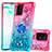 Custodia Silicone Cover Morbida Bling-Bling con Anello Supporto S02 per Samsung Galaxy A91 Rosa