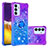 Custodia Silicone Cover Morbida Bling-Bling con Anello Supporto S02 per Samsung Galaxy F34 5G Viola