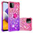 Custodia Silicone Cover Morbida Bling-Bling con Anello Supporto S02 per Samsung Galaxy F42 5G