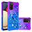 Custodia Silicone Cover Morbida Bling-Bling con Anello Supporto S02 per Samsung Galaxy M02s Viola