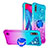 Custodia Silicone Cover Morbida Bling-Bling con Anello Supporto S02 per Samsung Galaxy M10 Cielo Blu