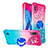 Custodia Silicone Cover Morbida Bling-Bling con Anello Supporto S02 per Samsung Galaxy M10 Rosa