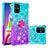 Custodia Silicone Cover Morbida Bling-Bling con Anello Supporto S02 per Samsung Galaxy M51 Cielo Blu