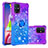 Custodia Silicone Cover Morbida Bling-Bling con Anello Supporto S02 per Samsung Galaxy M51 Viola