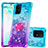 Custodia Silicone Cover Morbida Bling-Bling con Anello Supporto S02 per Samsung Galaxy S10 Lite Cielo Blu