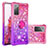 Custodia Silicone Cover Morbida Bling-Bling con Anello Supporto S02 per Samsung Galaxy S20 FE 4G Rosa Caldo