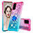 Custodia Silicone Cover Morbida Bling-Bling con Anello Supporto S02 per Samsung Galaxy S20 Rosa