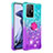 Custodia Silicone Cover Morbida Bling-Bling con Anello Supporto S02 per Xiaomi Mi 11T 5G Cielo Blu