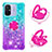 Custodia Silicone Cover Morbida Bling-Bling con Anello Supporto S02 per Xiaomi Poco C55