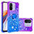 Custodia Silicone Cover Morbida Bling-Bling con Anello Supporto S02 per Xiaomi Poco C55 Viola