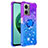 Custodia Silicone Cover Morbida Bling-Bling con Anello Supporto S02 per Xiaomi Redmi 10 5G Viola