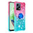 Custodia Silicone Cover Morbida Bling-Bling con Anello Supporto S02 per Xiaomi Redmi Note 12 5G Rosa