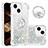 Custodia Silicone Cover Morbida Bling-Bling con Anello Supporto S03 per Apple iPhone 13 Azzurro