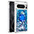 Custodia Silicone Cover Morbida Bling-Bling con Anello Supporto S03 per Google Pixel 8 Pro 5G Blu