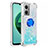 Custodia Silicone Cover Morbida Bling-Bling con Anello Supporto S03 per Xiaomi Redmi Note 11E 5G Cielo Blu