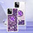 Custodia Silicone Cover Morbida Bling-Bling con Anello Supporto YB1 per Motorola Moto G Power 5G (2023) Viola