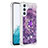 Custodia Silicone Cover Morbida Bling-Bling con Anello Supporto YB1 per Samsung Galaxy A54 5G Viola