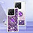 Custodia Silicone Cover Morbida Bling-Bling con Anello Supporto YB1 per Xiaomi Mi 13T Pro 5G Viola