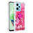 Custodia Silicone Cover Morbida Bling-Bling con Anello Supporto YB1 per Xiaomi Poco X5 5G Rosa Caldo