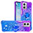 Custodia Silicone Cover Morbida Bling-Bling con Anello Supporto YB2 per Motorola Moto G 5G (2023) Viola