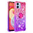 Custodia Silicone Cover Morbida Bling-Bling con Anello Supporto YB2 per Samsung Galaxy A04 4G Rosa Caldo