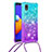 Custodia Silicone Cover Morbida Bling-Bling con Cinghia Cordino Mano S01 per Samsung Galaxy A01 Core