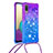 Custodia Silicone Cover Morbida Bling-Bling con Cinghia Cordino Mano S01 per Samsung Galaxy A02