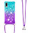 Custodia Silicone Cover Morbida Bling-Bling con Cinghia Cordino Mano S01 per Samsung Galaxy A02