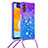 Custodia Silicone Cover Morbida Bling-Bling con Cinghia Cordino Mano S01 per Samsung Galaxy A04s