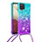 Custodia Silicone Cover Morbida Bling-Bling con Cinghia Cordino Mano S01 per Samsung Galaxy A12 5G