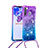 Custodia Silicone Cover Morbida Bling-Bling con Cinghia Cordino Mano S01 per Samsung Galaxy A21 European
