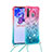 Custodia Silicone Cover Morbida Bling-Bling con Cinghia Cordino Mano S01 per Samsung Galaxy A21 European Rosa