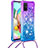 Custodia Silicone Cover Morbida Bling-Bling con Cinghia Cordino Mano S01 per Samsung Galaxy A71 4G A715