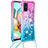 Custodia Silicone Cover Morbida Bling-Bling con Cinghia Cordino Mano S01 per Samsung Galaxy A71 4G A715 Rosa