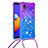 Custodia Silicone Cover Morbida Bling-Bling con Cinghia Cordino Mano S01 per Samsung Galaxy M01 Core