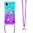 Custodia Silicone Cover Morbida Bling-Bling con Cinghia Cordino Mano S01 per Samsung Galaxy M01 Core