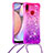 Custodia Silicone Cover Morbida Bling-Bling con Cinghia Cordino Mano S01 per Samsung Galaxy M01s