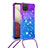 Custodia Silicone Cover Morbida Bling-Bling con Cinghia Cordino Mano S01 per Samsung Galaxy M12