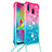 Custodia Silicone Cover Morbida Bling-Bling con Cinghia Cordino Mano S01 per Samsung Galaxy M20