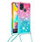 Custodia Silicone Cover Morbida Bling-Bling con Cinghia Cordino Mano S01 per Samsung Galaxy M31